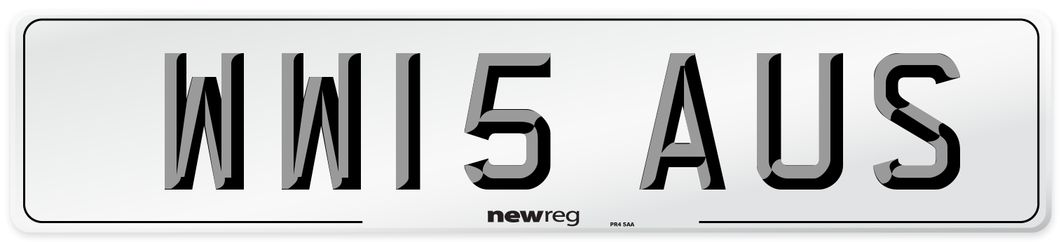 WW15 AUS Number Plate from New Reg